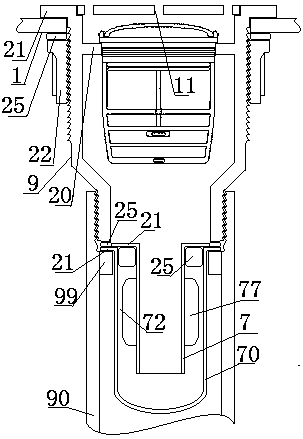 Stink isolating method and device adopting magnetic levitation flushing and draining closing for urinal