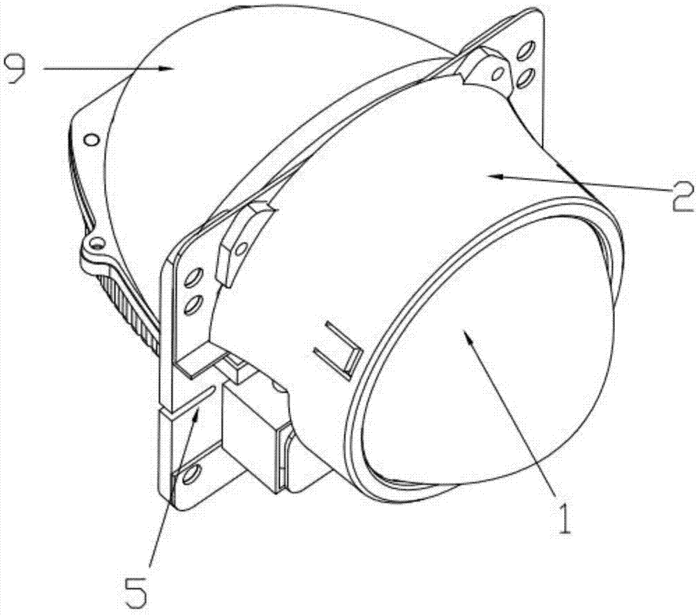 Double-light-source high-beam low-beam integrated LED vehicle lamp