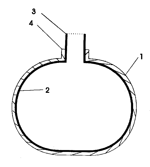 Gold, silver and glass, ceramic layered composite container and making method thereof