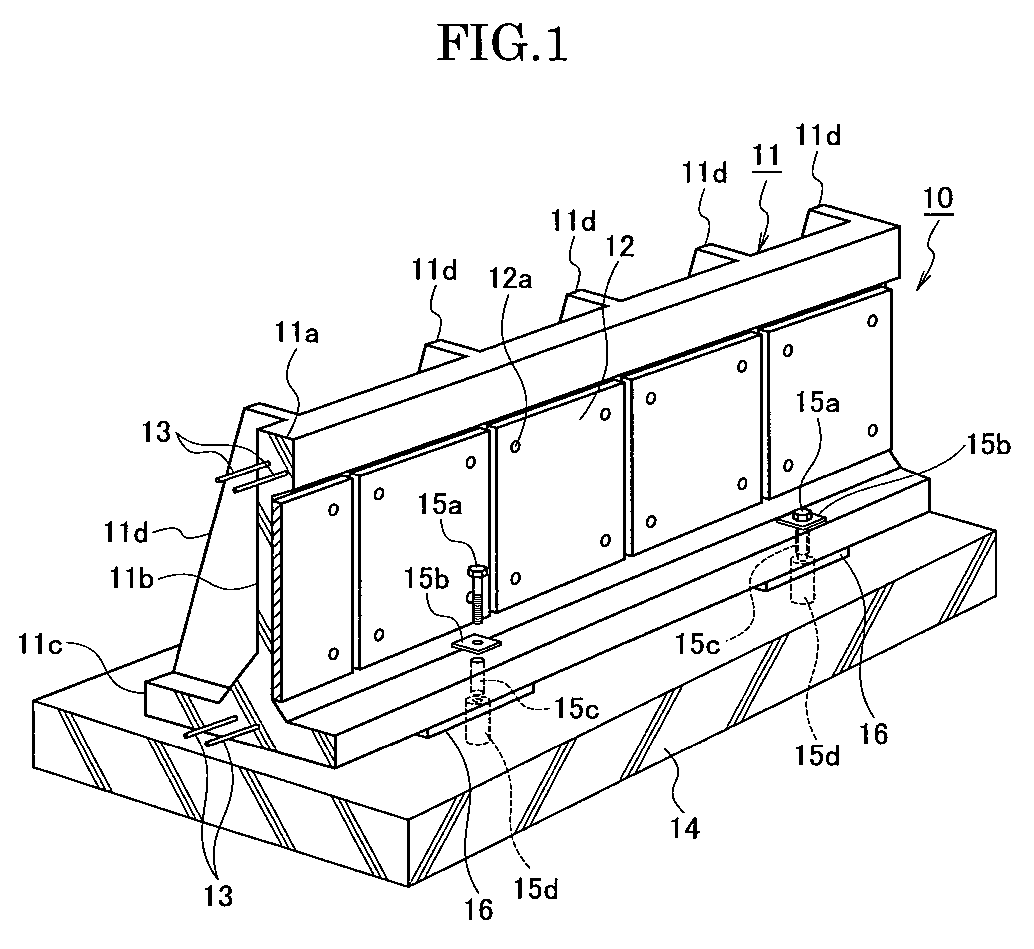 Non-magnetic concrete structure, a sidewall for a guideway and a method for installing such a sidewall for the guideway