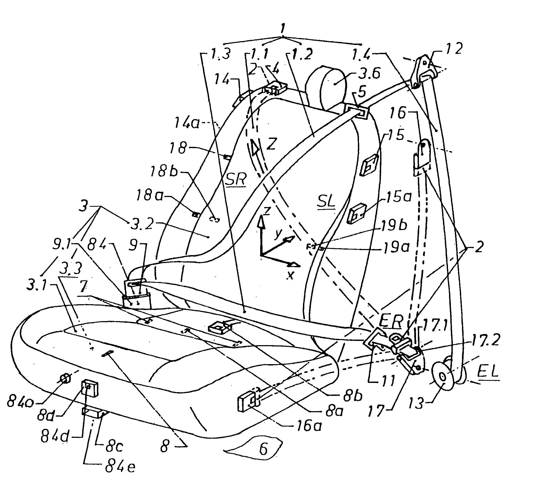 Multi-point seat belt