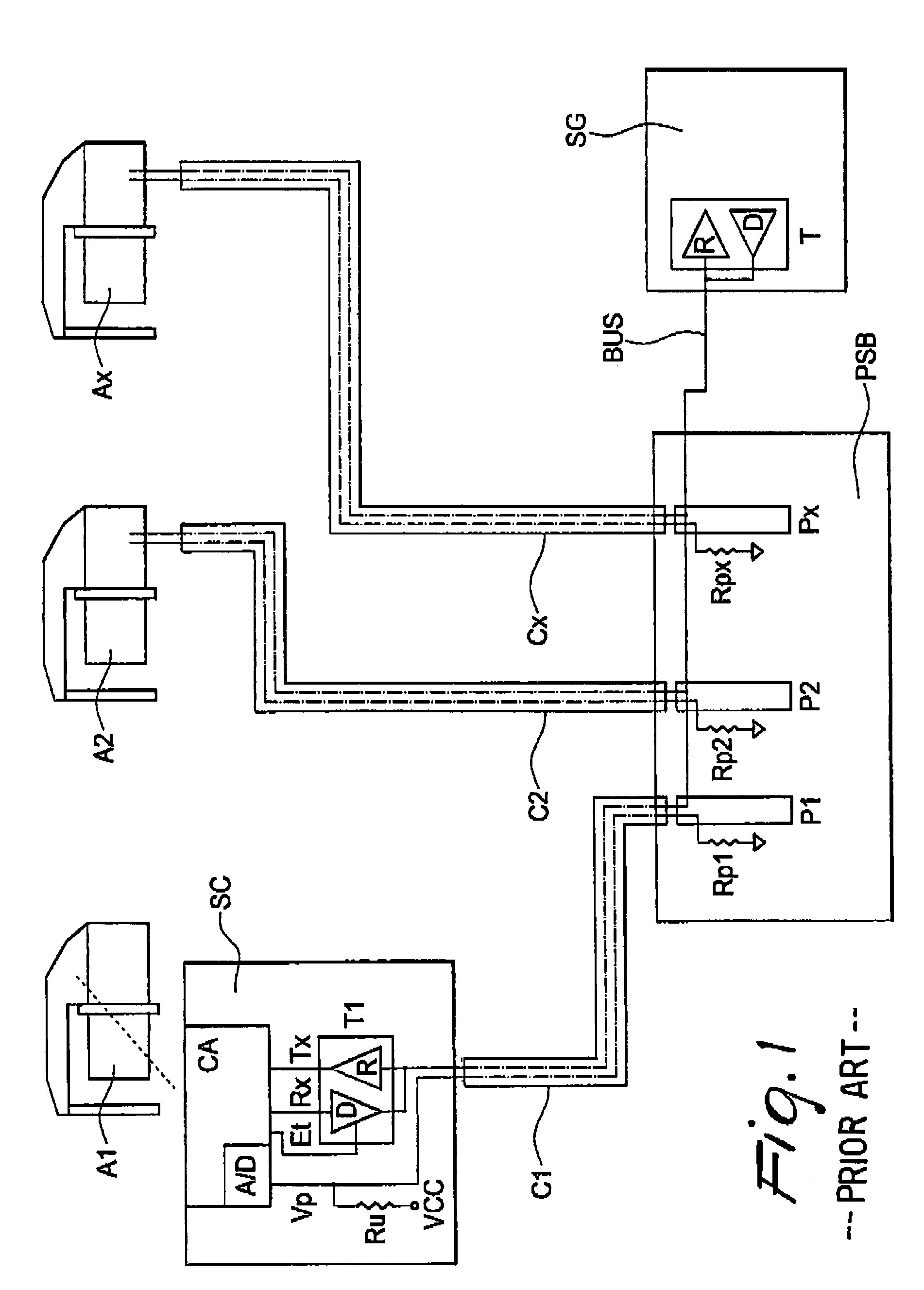 Three-way connector for connecting weft feeders of textile machines to a serial bus, and a control system based thereon