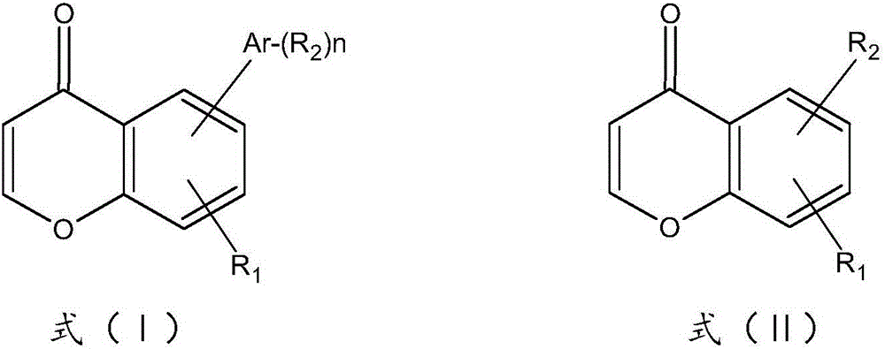 Benzopyran-4-ketone organic electroluminescence material, as well as preparation method and application of material