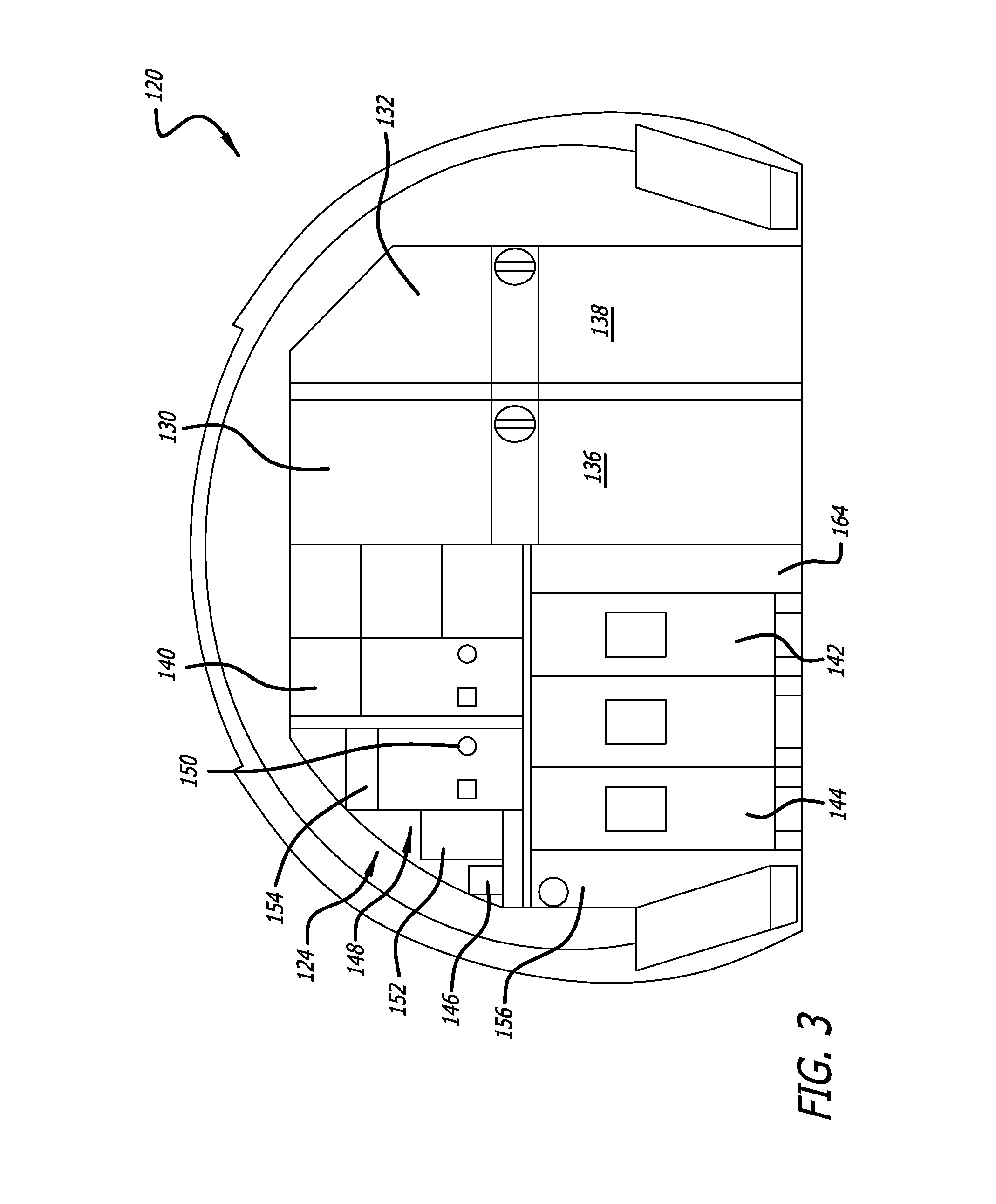 Compact aircraft galley and lavatory arrangement and articulating lavatory partition for an aircraft