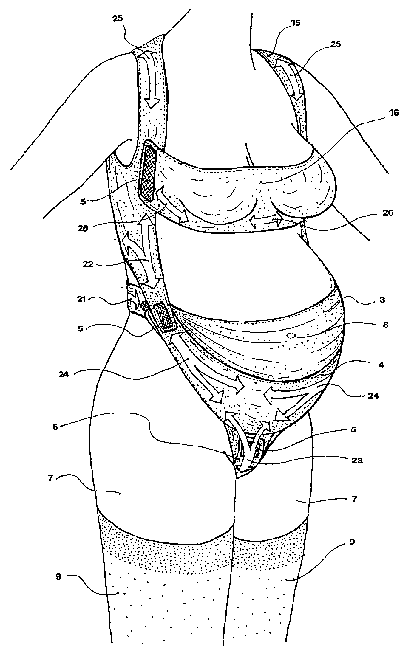 Structure for supporting body parts of the human body