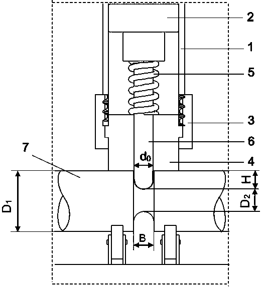 Explosion valve tension bolt weakening groove surface ultrasonic impact treatment device and working method thereof