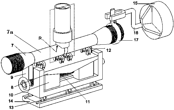 Explosion valve tension bolt weakening groove surface ultrasonic impact treatment device and working method thereof