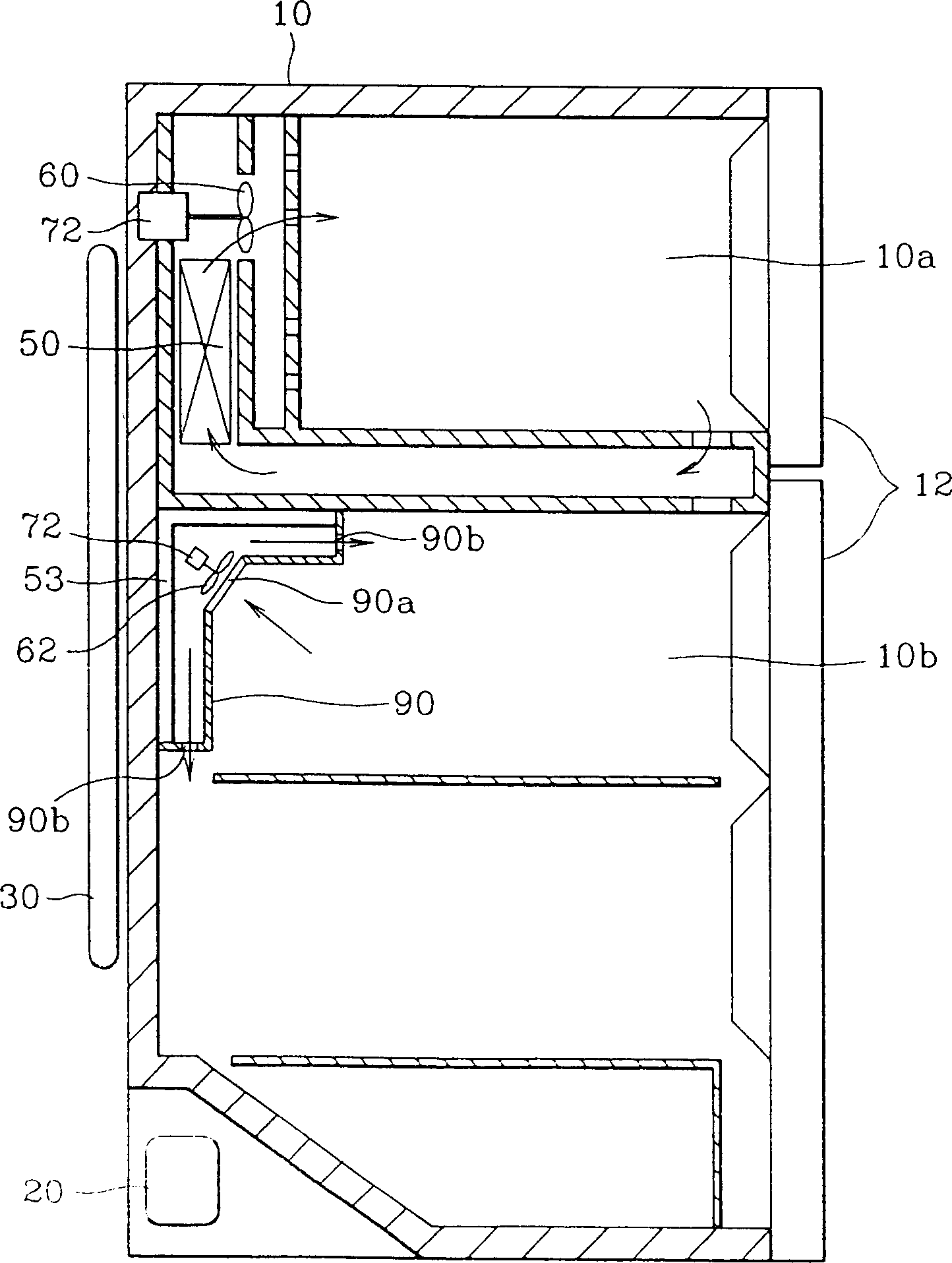 Refrigerator having two evaporators