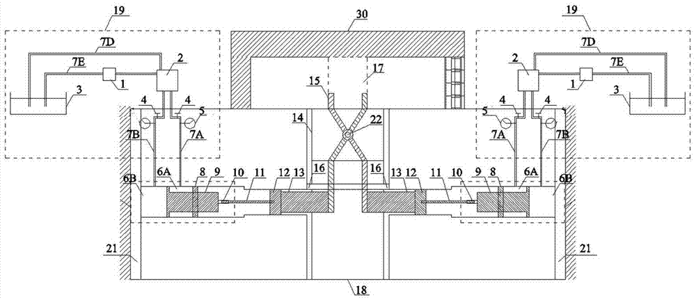 Transient unloading loosening simulation test system for structural surface excavation of underground caverns