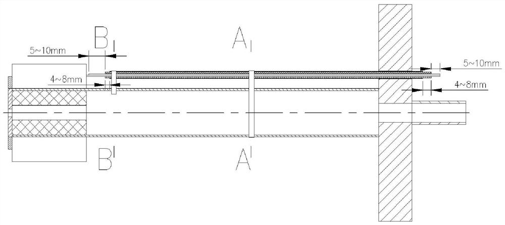 A method for leading out the cold end of the lanthanum hexaboride hollow cathode heating wire heating wire