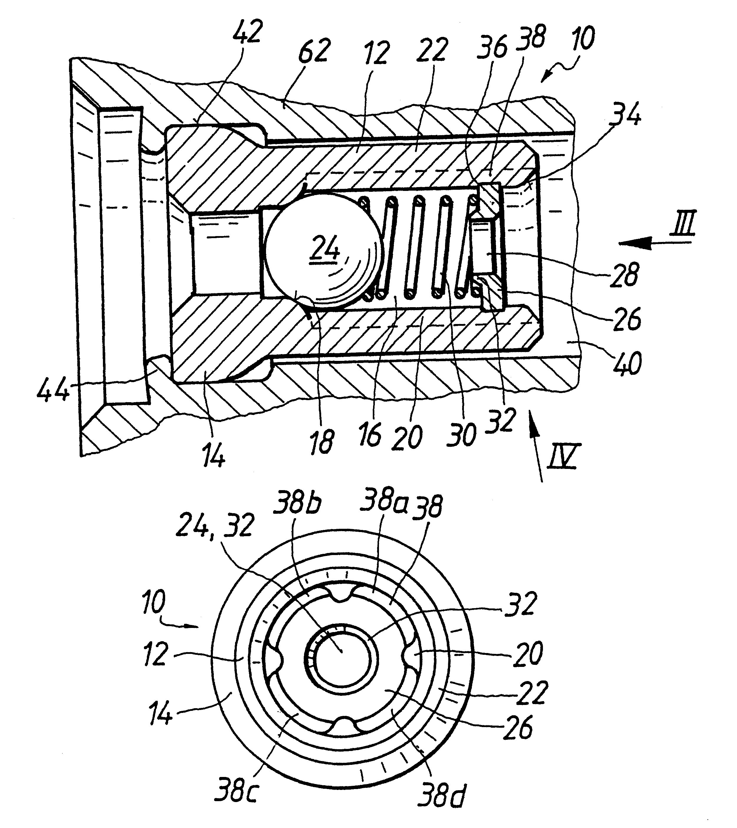 Check valve for a piston pump in a fluid circulation system