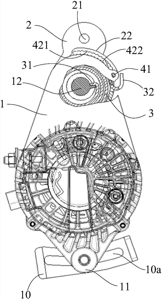 Automatic tensioning type generator and automobile