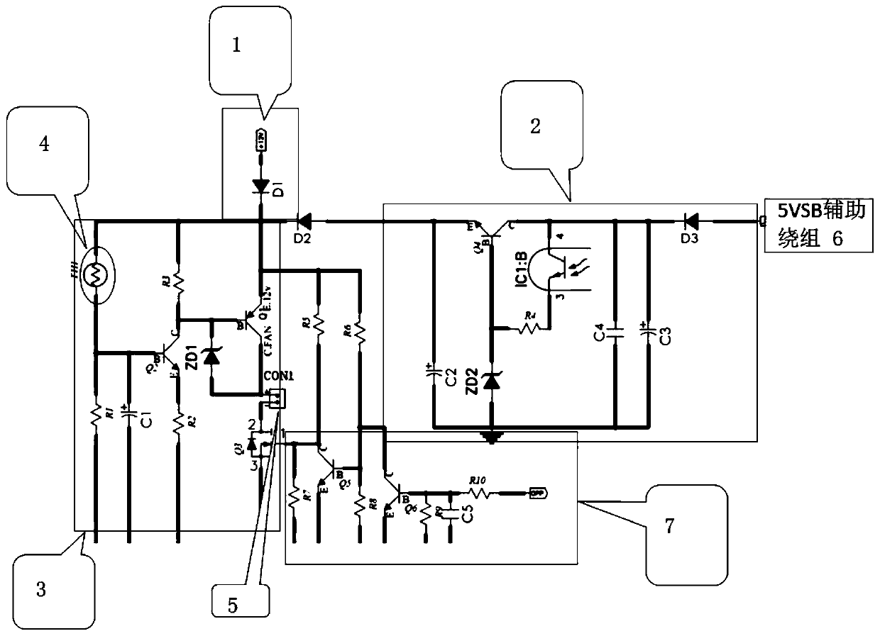 Fan control system and method of PC power supply