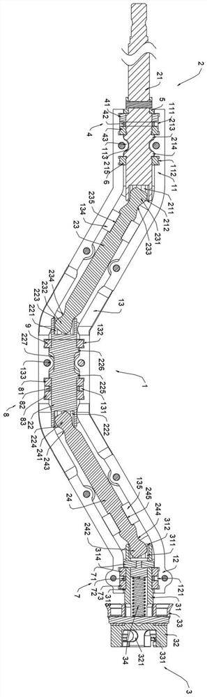 Double-bend acetabulum file holder suitable for robotic surgery