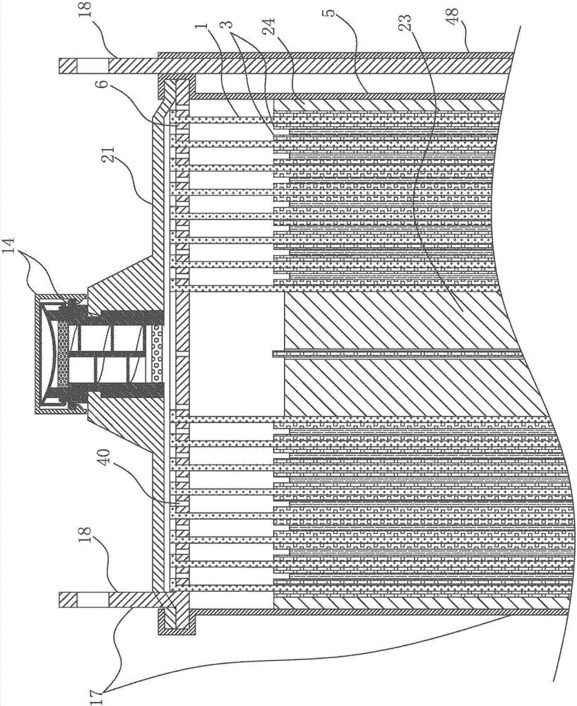 Coiled battery with symmetrical composite mesh pole pieces, cocurrent electrodes and envelope-membrane safety valve