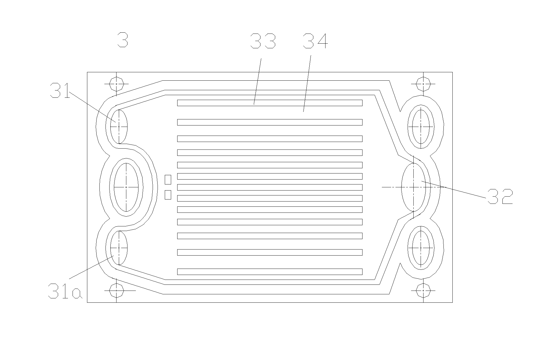 Improvement on the uniformity of fluid flow rate for interconnecting plate for planar solid oxide fuel cell