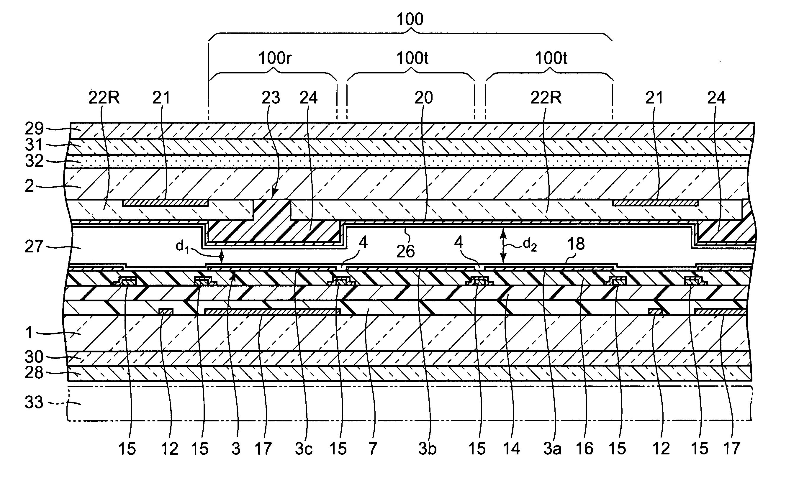 Homeotropic alignment type semi-transmissive reflective liquid crystal display device