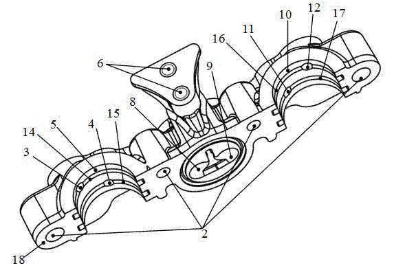 Engine cam shaft bearing cap integrated with VVT oilway