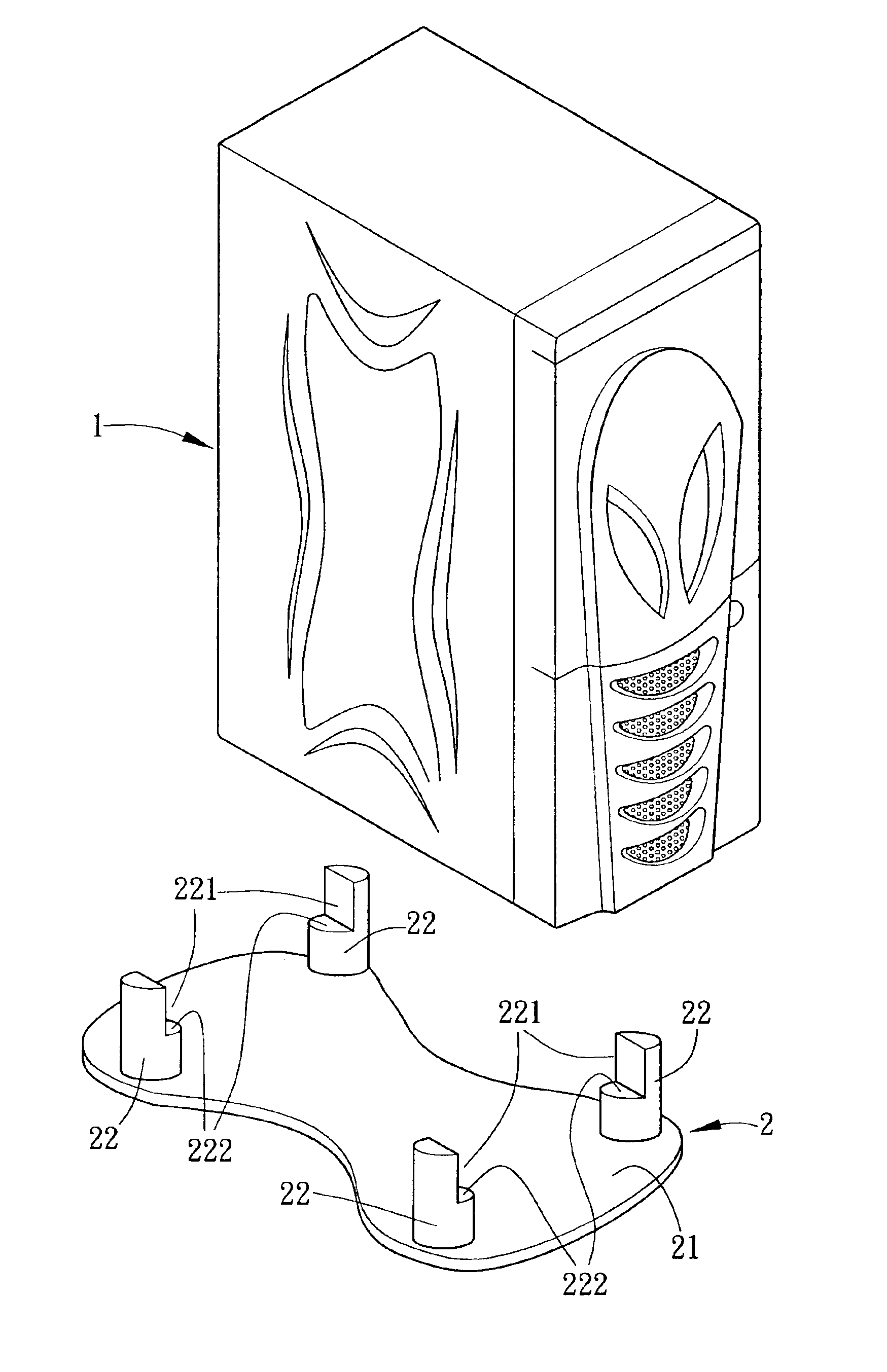 Computer housing ventilation arrangement