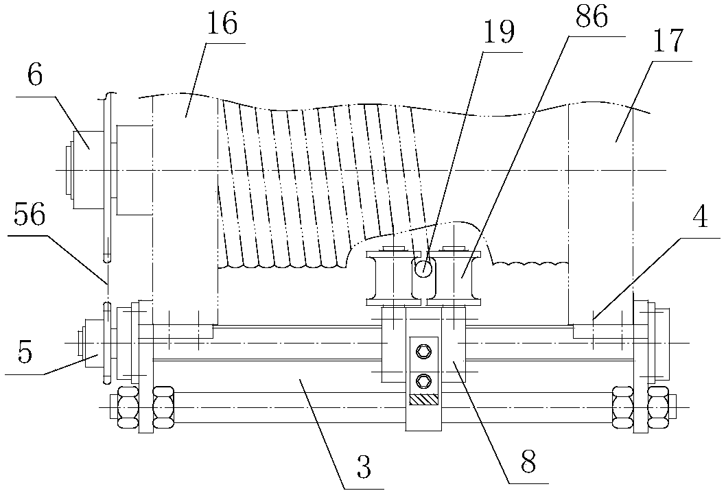 Guide rod type cable-stayed resisting hoist rope guide