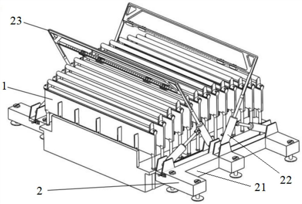 Mechanical loading tooling and loading method for outer grid wall panels