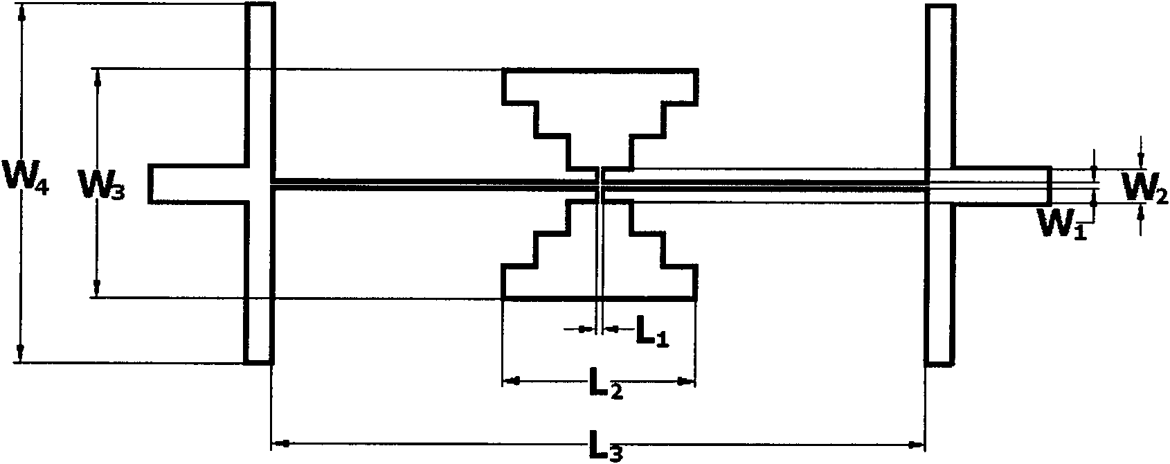 Compact micro-band resonant unit low-pass filter with low insertion loss and wide stopband