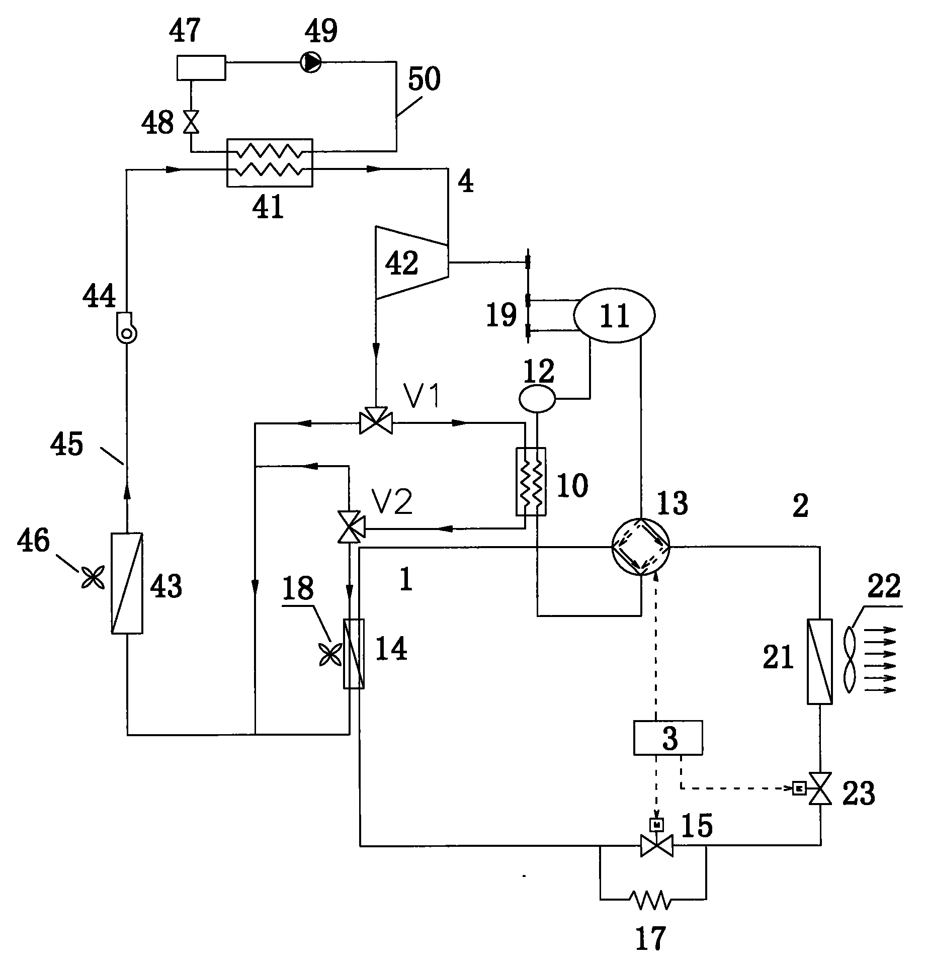 Heat energy air conditioner with heat recycling function