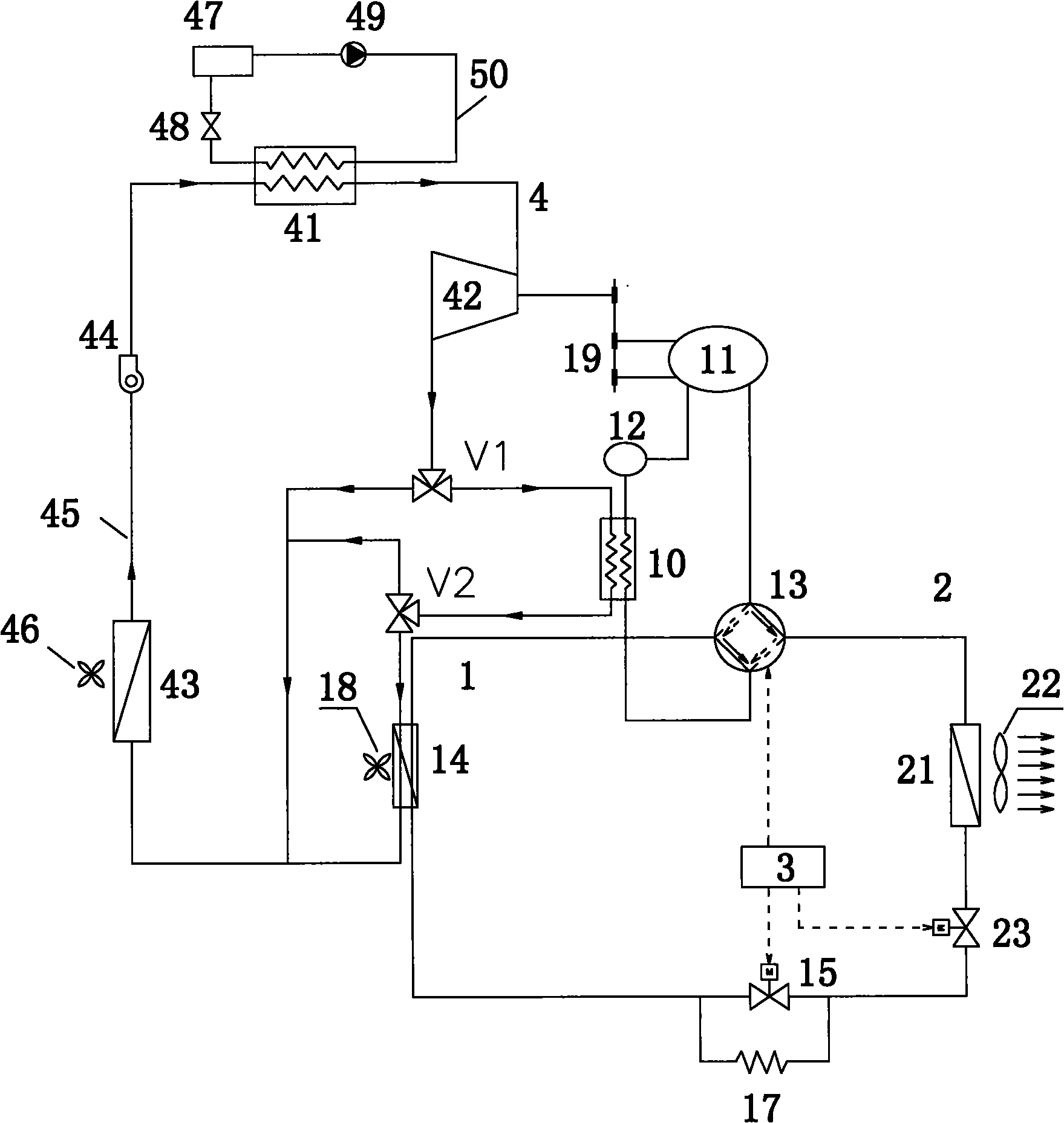 Heat energy air conditioner with heat recycling function