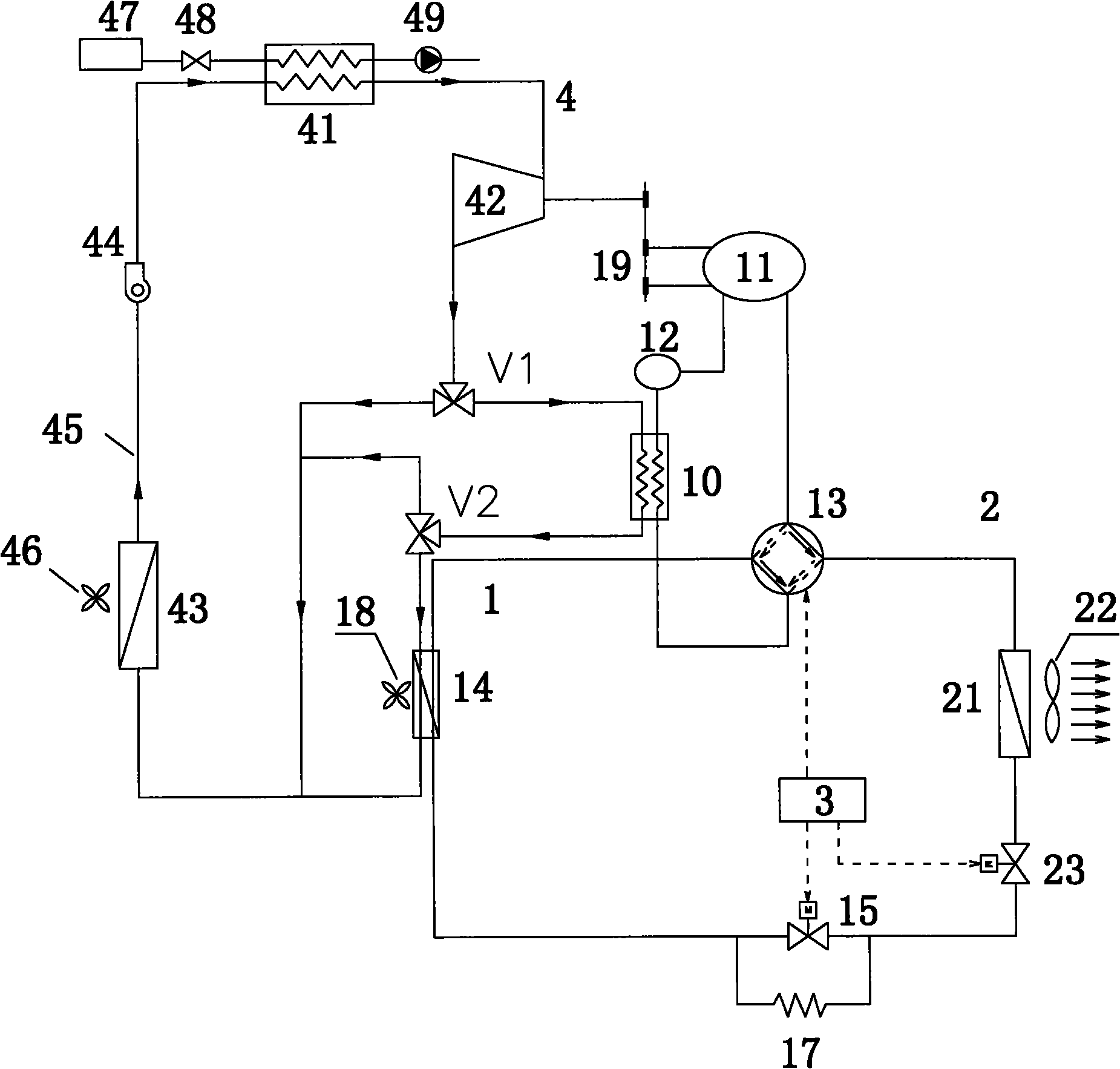 Heat energy air conditioner with heat recycling function