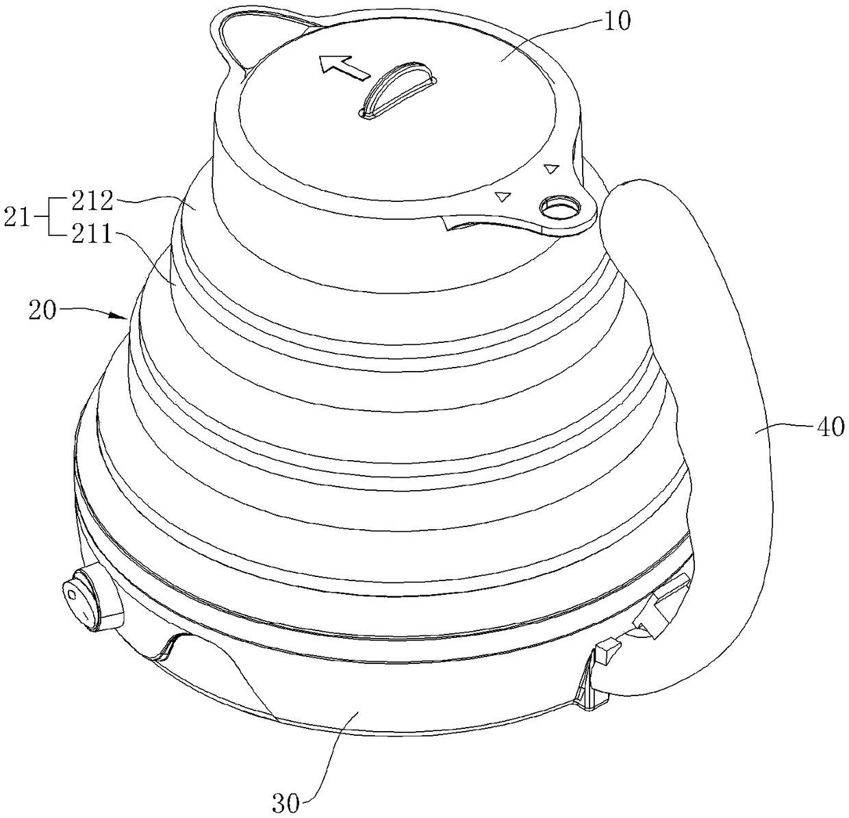 Foldable electric heating water kettle