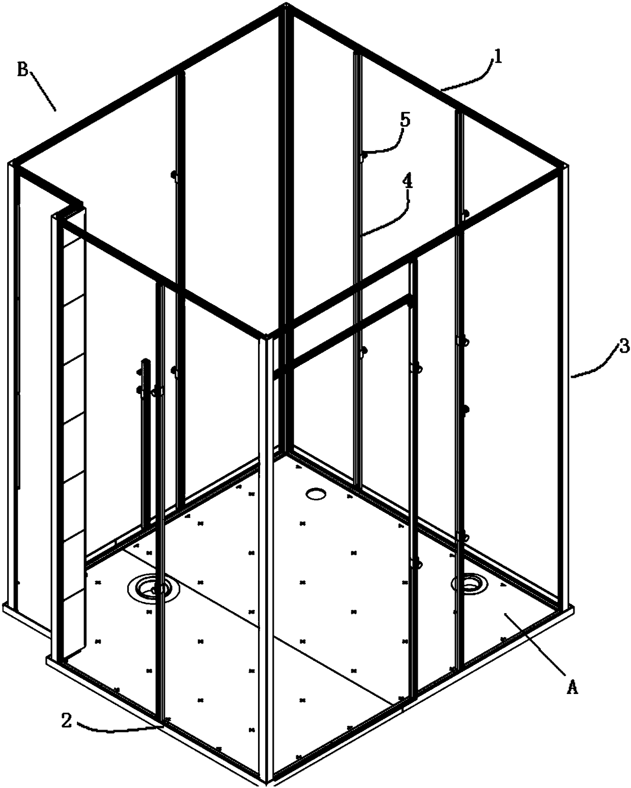 Bathroom frame and assembly method thereof