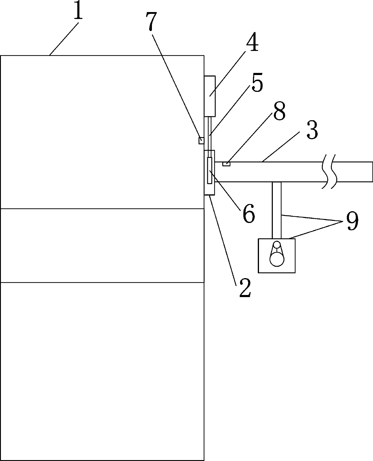 Refrigerator-type pneumatic material flow receiving station and pneumatic transmission system formed by refrigerator-type pneumatic material flow receiving station