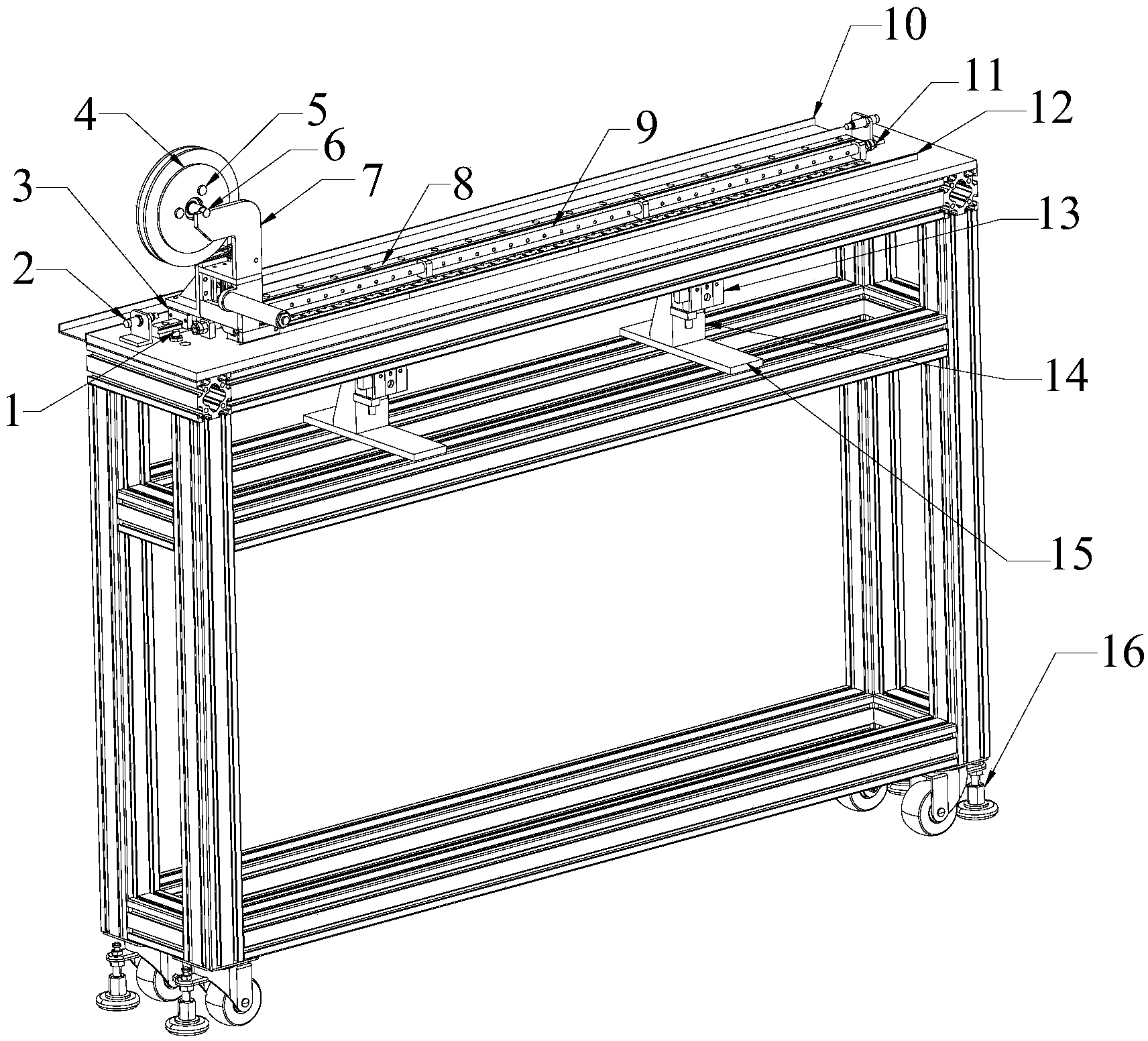 Rapid installation and automatic adhesive tape cutting device