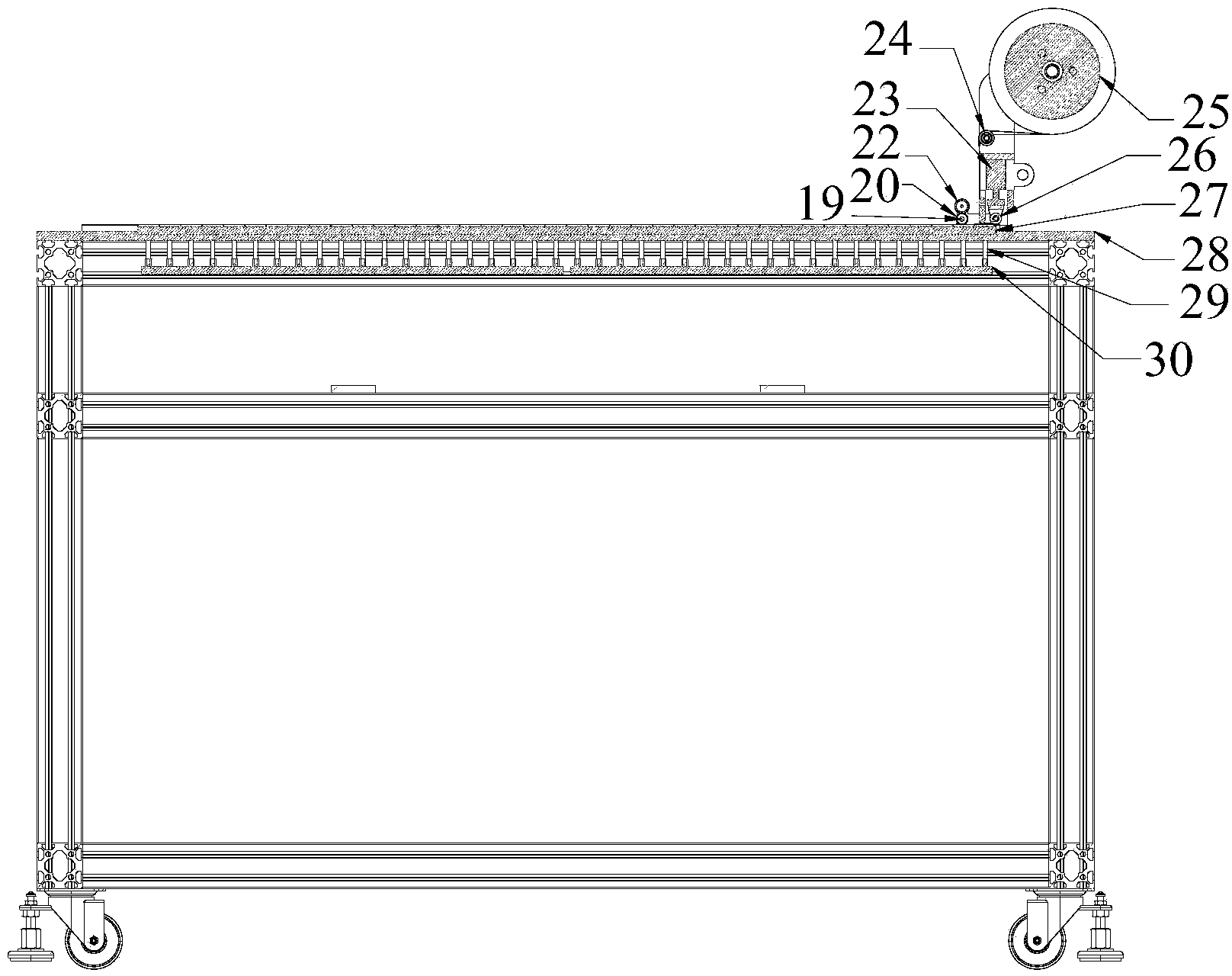 Rapid installation and automatic adhesive tape cutting device