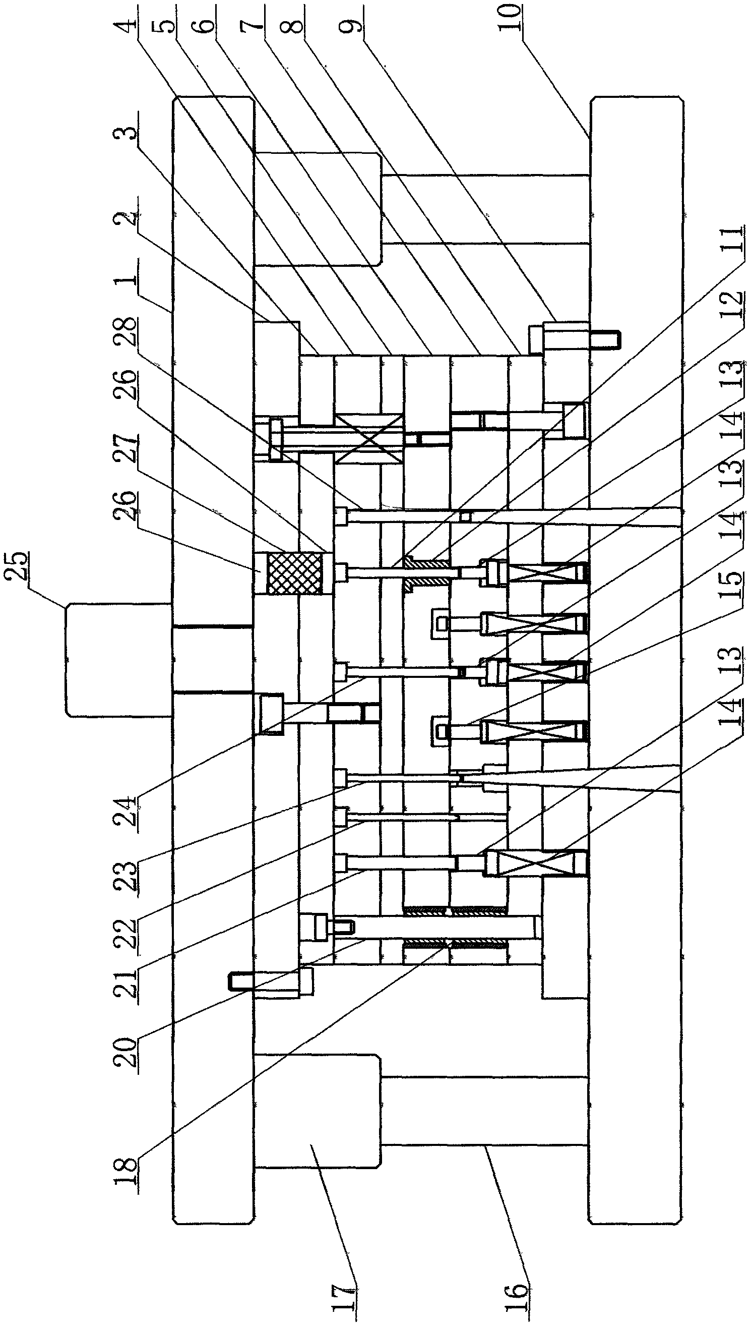 Progressive stamping die for producing thin-wall metal rings