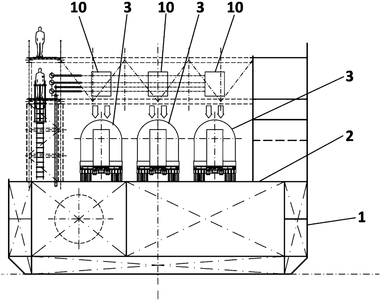 Barge for carrying liquefied natural gas LNG tanker trucks