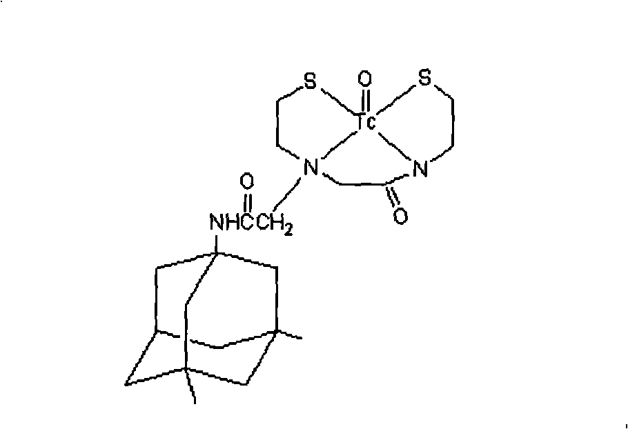 Determination method of radioactive ligand N2S2-Memantine and brain receptor imaging agent 99mTc-Memantine oil-water distribution coefficient