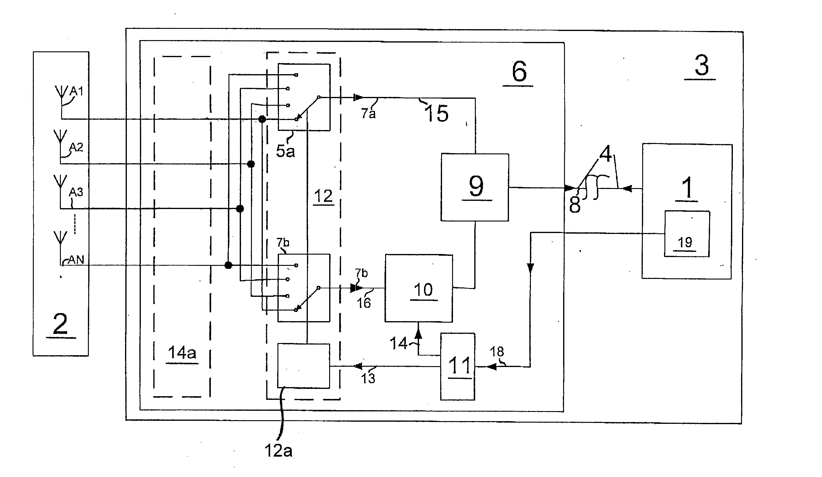 Antenna diversity system for radio reception for motor vehicles