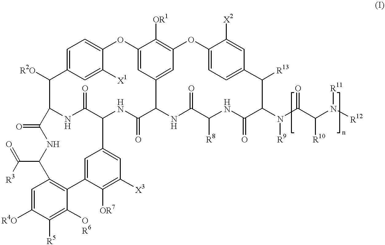 Polyhudroxy glycopeptide derivatives