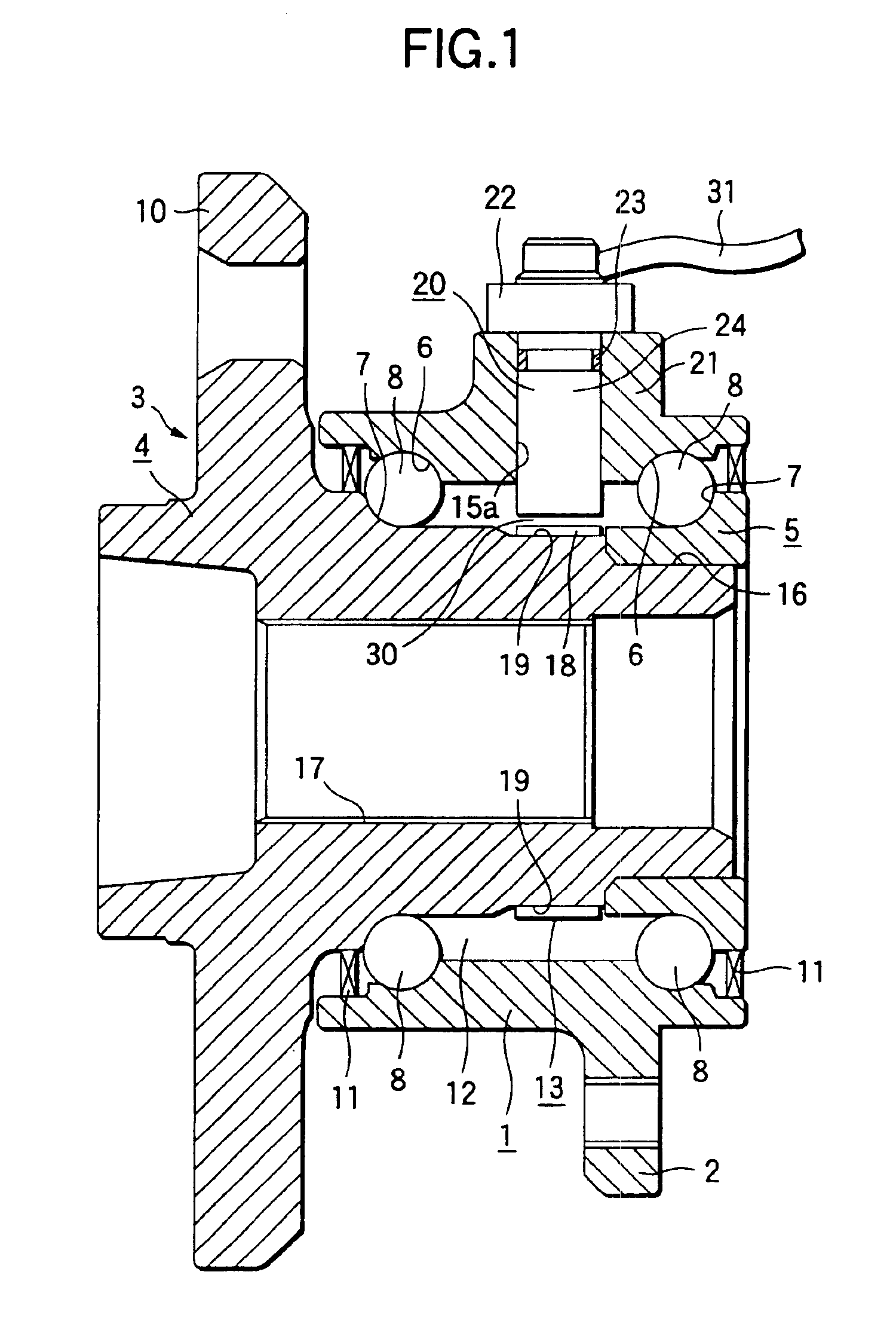 Wheel rotation detecting device