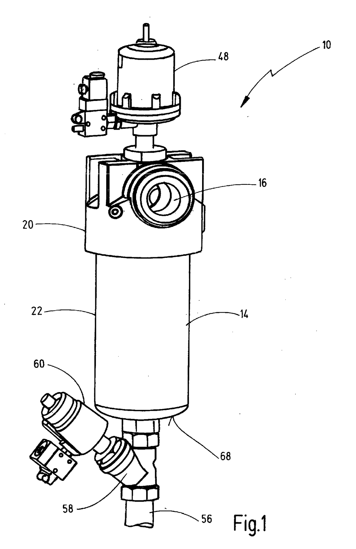 Filter device, hydraulic system and backwashing method