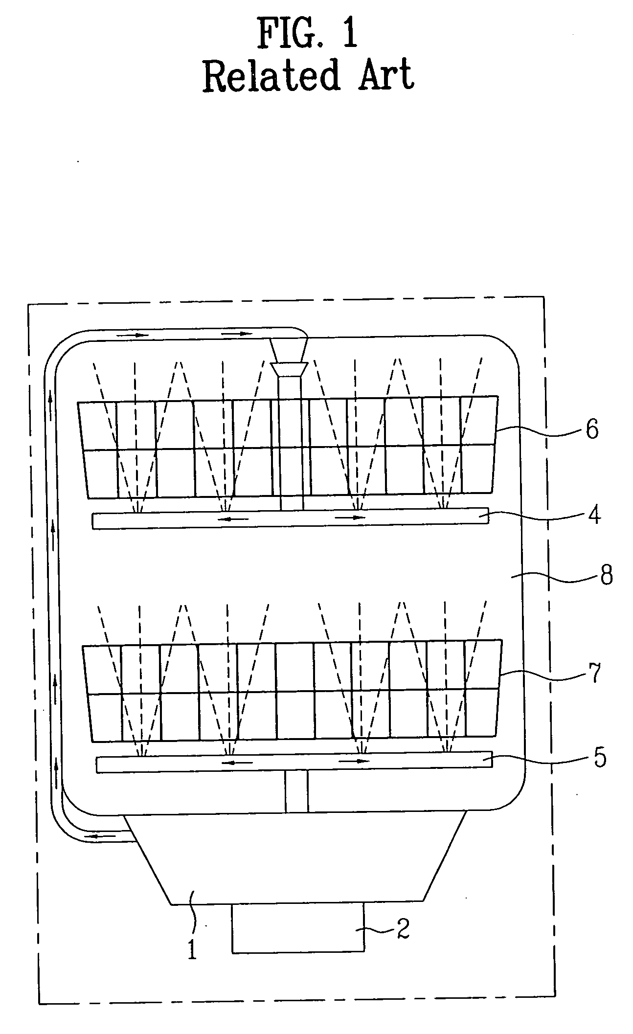 Water recirculator in dishwasher