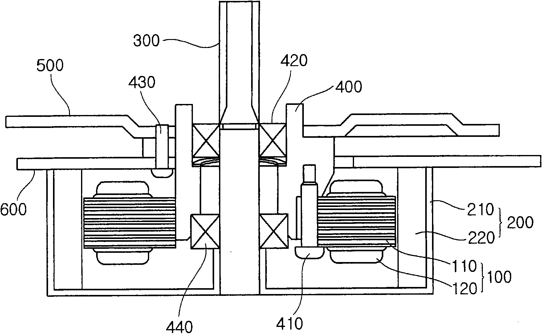 Structure of supporting core assembly and bearing for a bldc