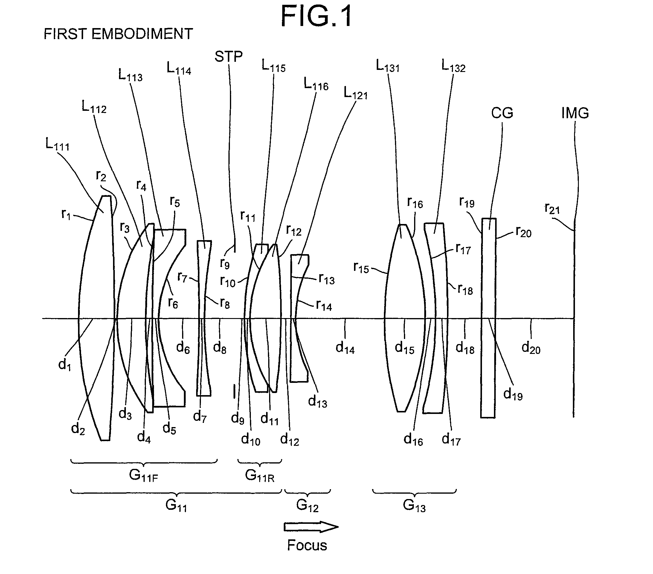 Internal focus lens