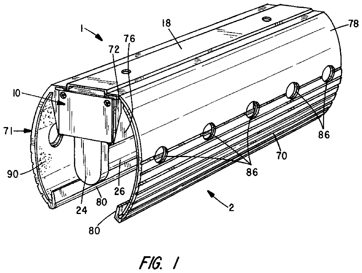 Insect light trap with extruded curved side panels and curved glue board