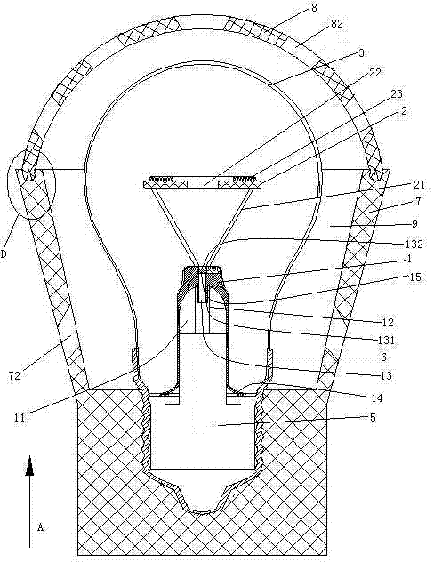 Air cooling type energy-saving automobile headlight and manufacturing method thereof