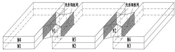 Construction method for partition pouring of special-shaped integral bearing platform through non-dismantling formwork alternative bay method