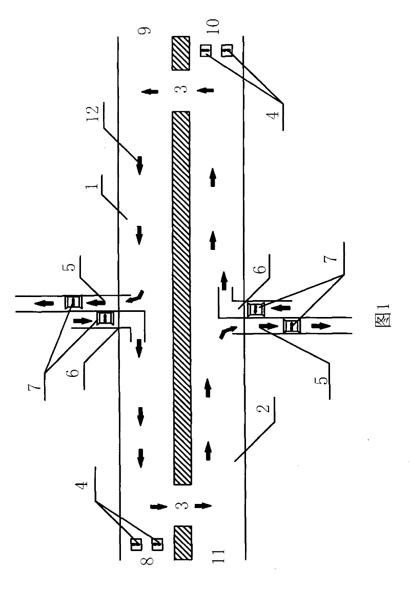 Device for centrally discharging waste gas by adopting a middle air shaft for road tunnel