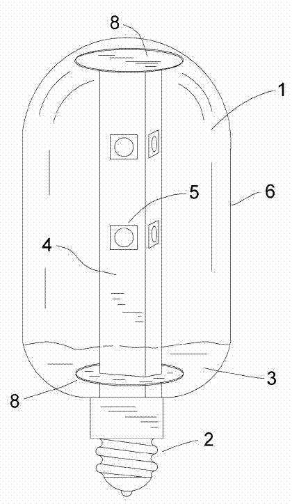 Evaporation cooled lamp