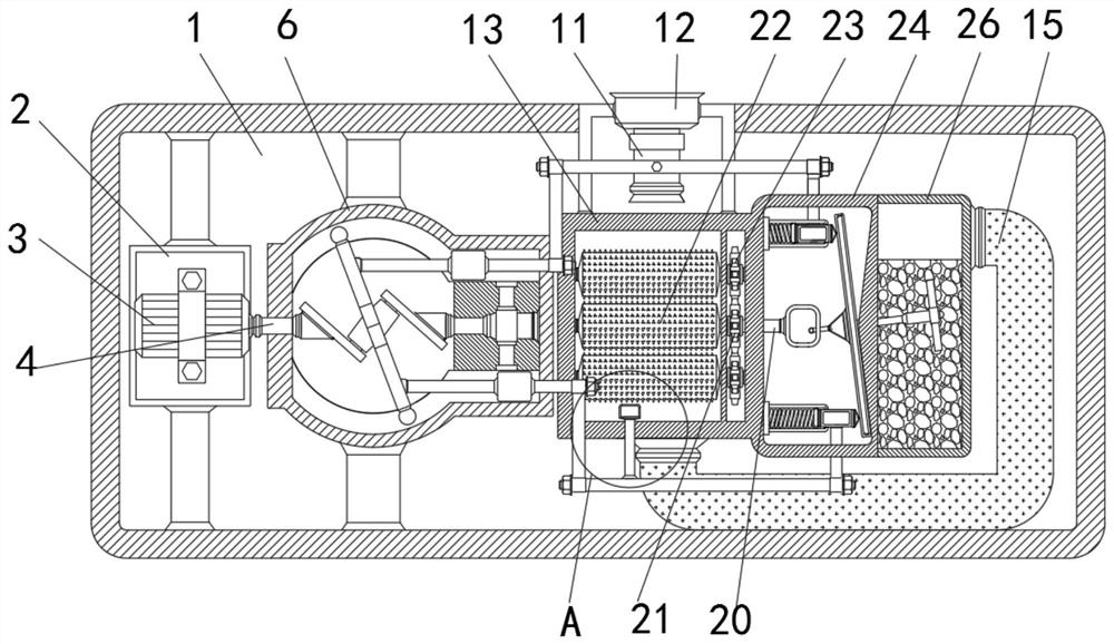 Crushing and stirring device for recycled plastic